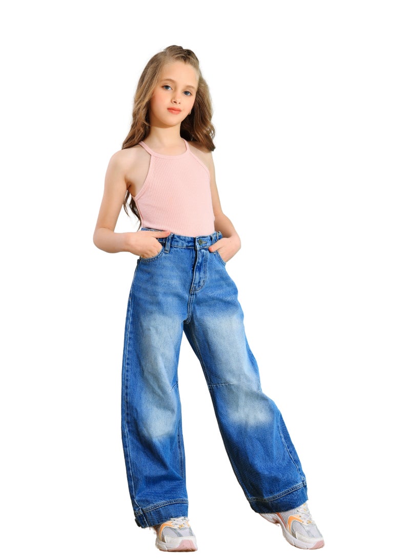 JBS DENIM Blue Barbie jeans for girls - Image 1