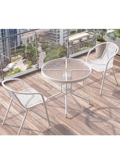 DubaiGallery Garden Patio Seating Chair and Table Set Outdoor Balcony Garden Coffee Table Set Furniture with 1 Table and 2 Chairs Set  - Image 4