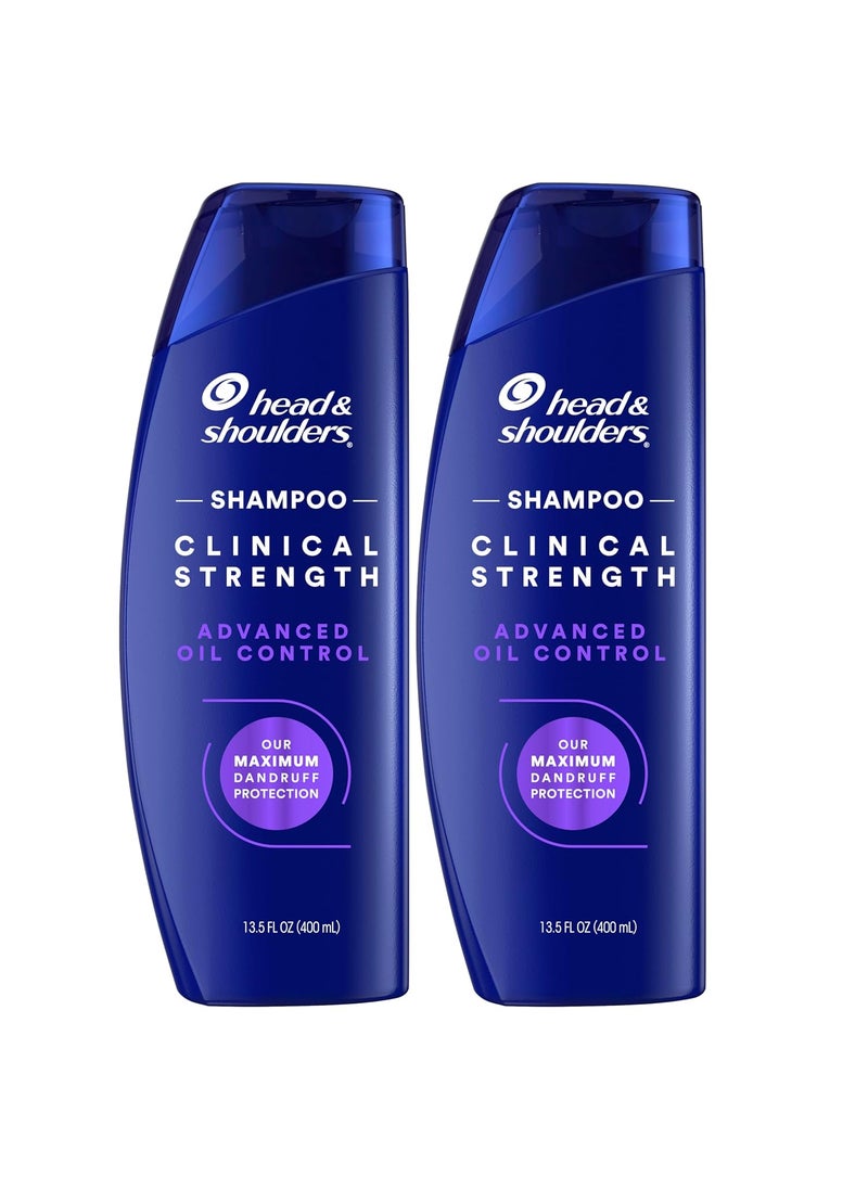 Head & Shoulders Head & Shoulders Clinical Dandruff Shampoo Twin Pack, Prescription Strength, Oil & Flake Control, Seborrheic Dermatitis Relief, Citrus, 13.5 Fl Oz Each (Set of 2) 