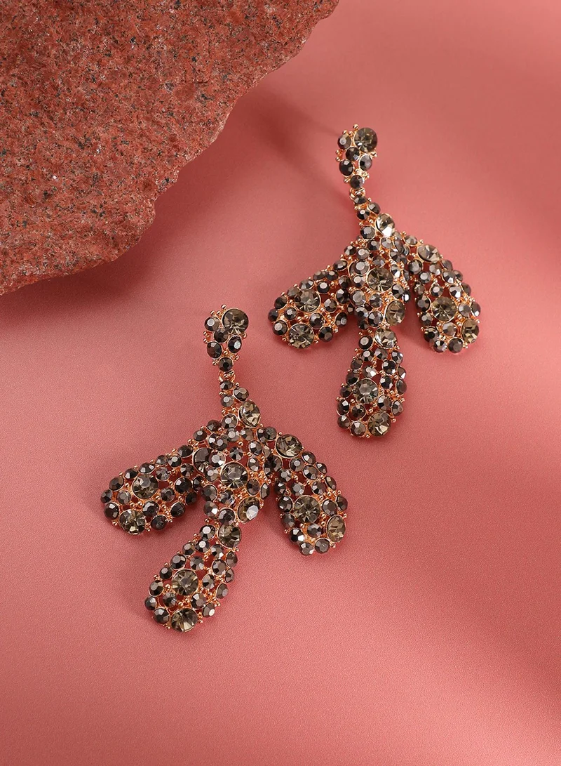 SOHI Crystal Abstract Artificial Drop Earring Jewellery