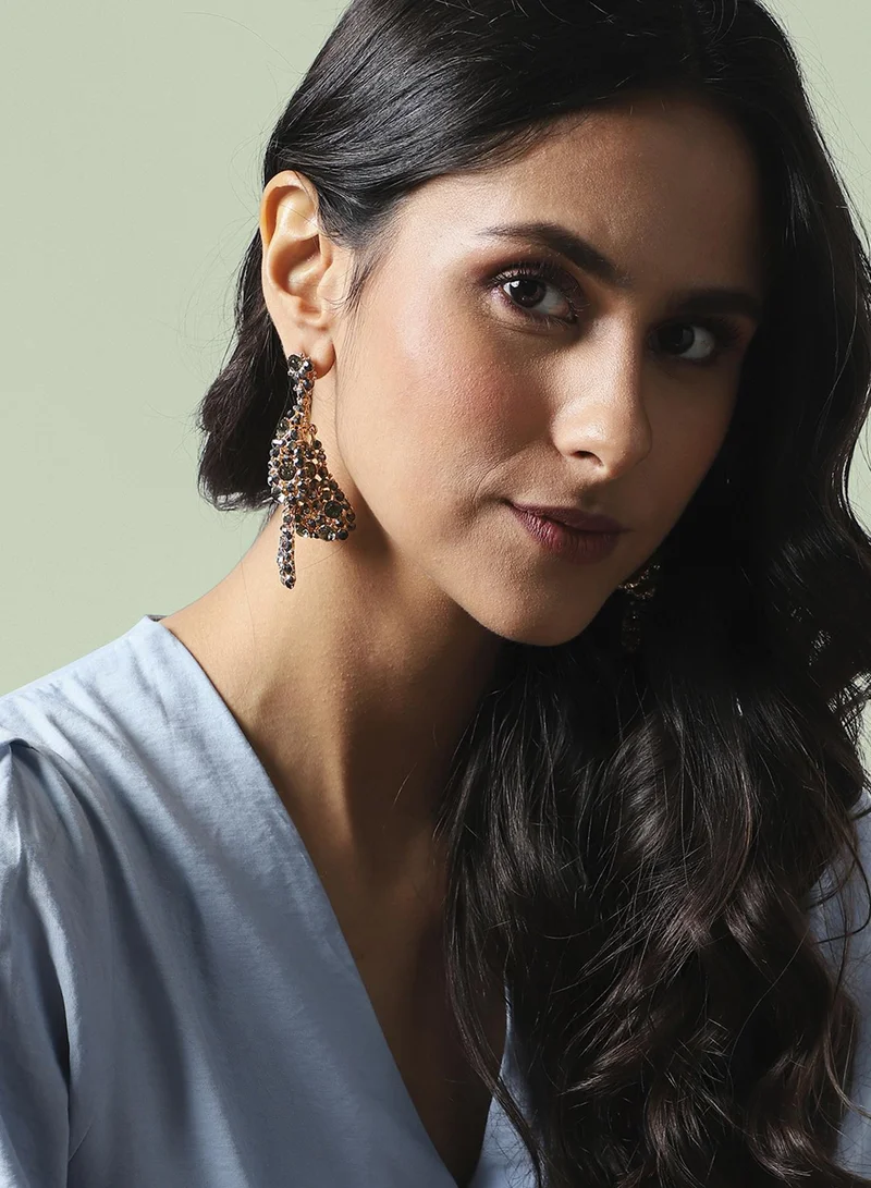 SOHI Crystal Abstract Artificial Drop Earring Jewellery