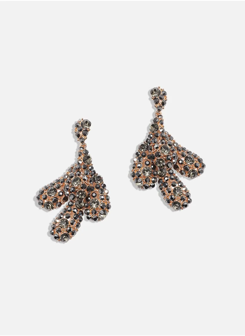 SOHI Crystal Abstract Drop Earrings