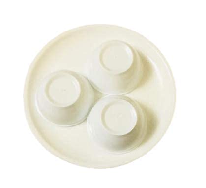 Coolkart Microwave Safe Unbreakable Round Dinner Set of 6 Big Plates 11 Inches and 6 Katori Set, Made in India (Set of 12) (White) - Image 4