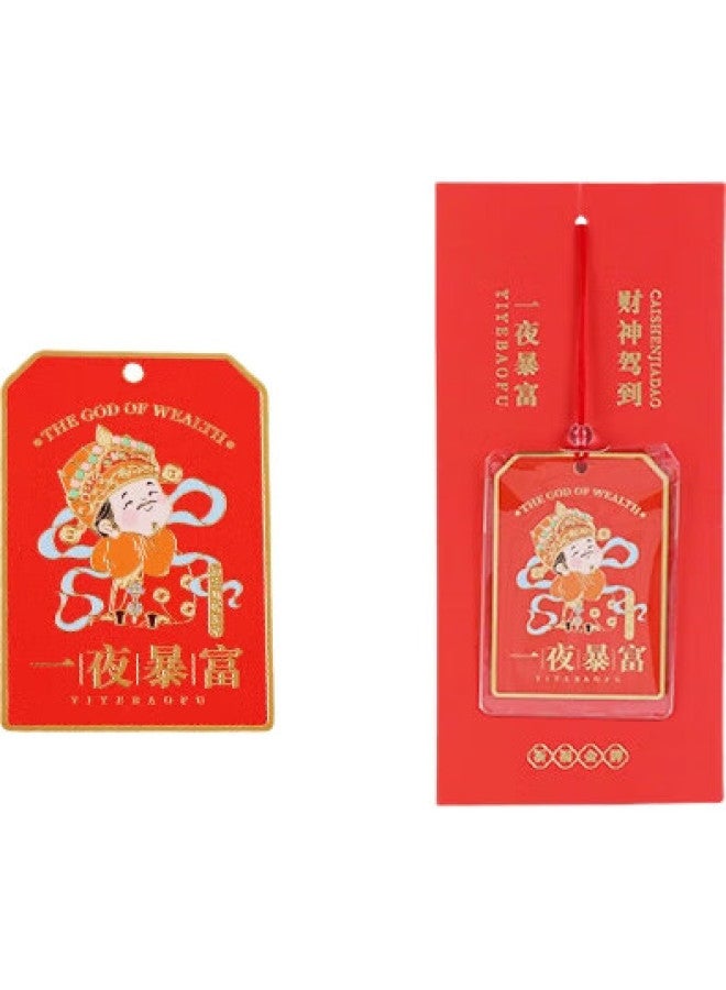 Tatanice Bookmark, Metal Bookmark With Five Wealth Gods, Blessing Gold Plaque, Car Pendant, Chinese Style Cultural And Creative Gift, Souvenir, Instant Riches - Image 2