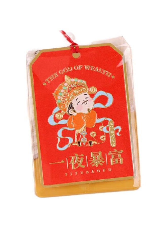 Tatanice Bookmark, Metal Bookmark With Five Wealth Gods, Blessing Gold Plaque, Car Pendant, Chinese Style Cultural And Creative Gift, Souvenir, Instant Riches - Image 1