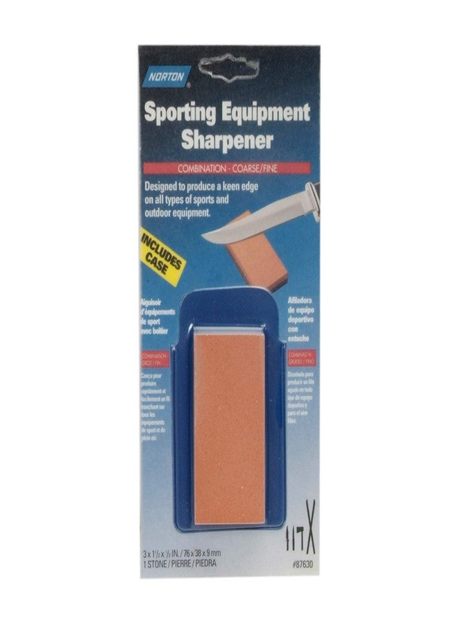 Norton Sharpeners Sportsman Stone 3" x 1 1/2" Medium/Fine Grit With Pouch - Image 1