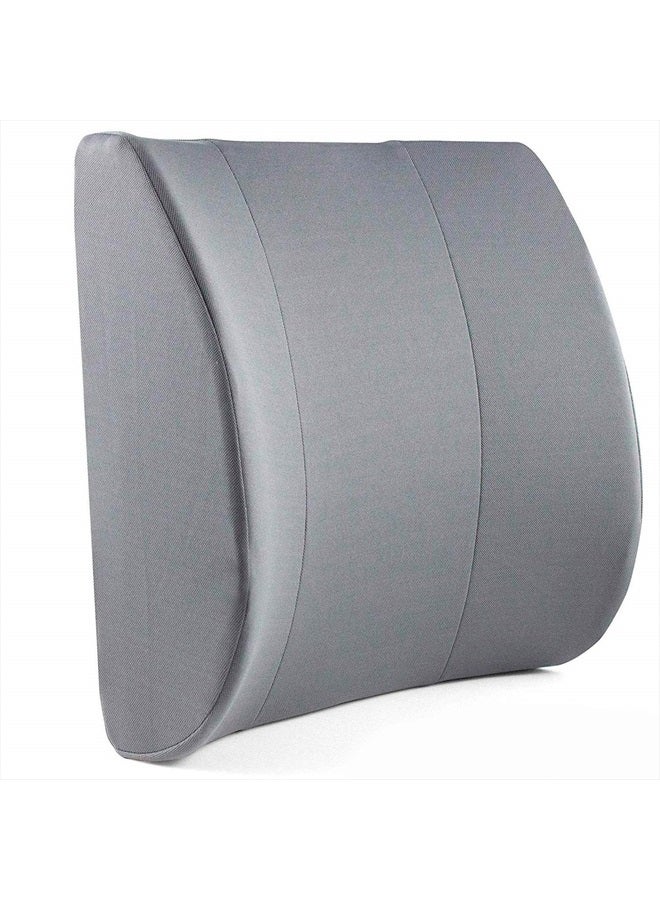 DMI Lumbar Support Pillow for Chair to Assist with Back Support with Removable Washable Cover and Firm Insert to Ease Lower Back Pain while Improving Posture, 14 x 13 x 5, Contoured Foam, Elite, Gray - Image 1