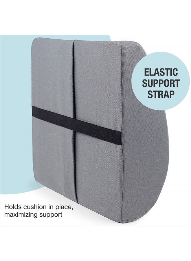 DMI Lumbar Support Pillow for Chair to Assist with Back Support with Removable Washable Cover and Firm Insert to Ease Lower Back Pain while Improving Posture, 14 x 13 x 5, Contoured Foam, Elite, Gray - Image 4