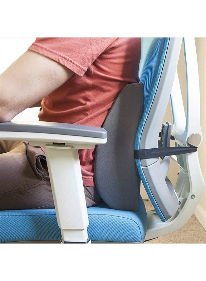 DMI Lumbar Support Pillow for Chair to Assist with Back Support with Removable Washable Cover and Firm Insert to Ease Lower Back Pain while Improving Posture, 14 x 13 x 5, Contoured Foam, Elite, Gray - Image 2
