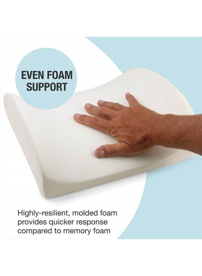 DMI Lumbar Support Pillow for Chair to Assist with Back Support with Removable Washable Cover and Firm Insert to Ease Lower Back Pain while Improving Posture, 14 x 13 x 5, Contoured Foam, Elite, Gray - Image 3