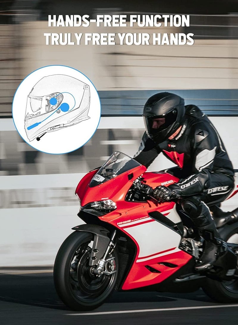 Motorbike Helmet Bluetooth 5.0 Headset with Stereo Sound Quality Waterproof Motorcycle Helmet Speaker for Riding, Skiing Sport Outdoor - Image 2