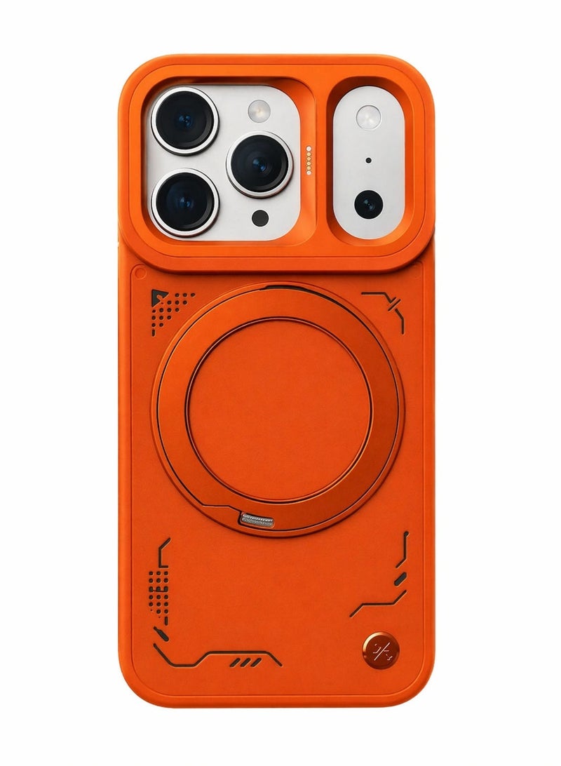 كاجسا غطاء Kajsa لهاتف iPhone 17 Pro بلون برتقالي، متوافق مع MagSafe، مزود بحامل حلقي وخطاف للحزام، تصميم مقاوم للصدمات مع أزرار من الألمنيوم، حماية متكاملة وأناقة عصرية لهاتفك الذكي - Image 1
