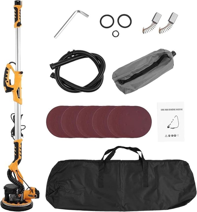 NovalLife Drywall Sander, 1390W Sander With 20 Pcs Sanding Discs, 5 Variable Speed 800-1800 Rpm Wall Sander With Extendable Handle, Led Light，Vacuum Suction System - Image 1