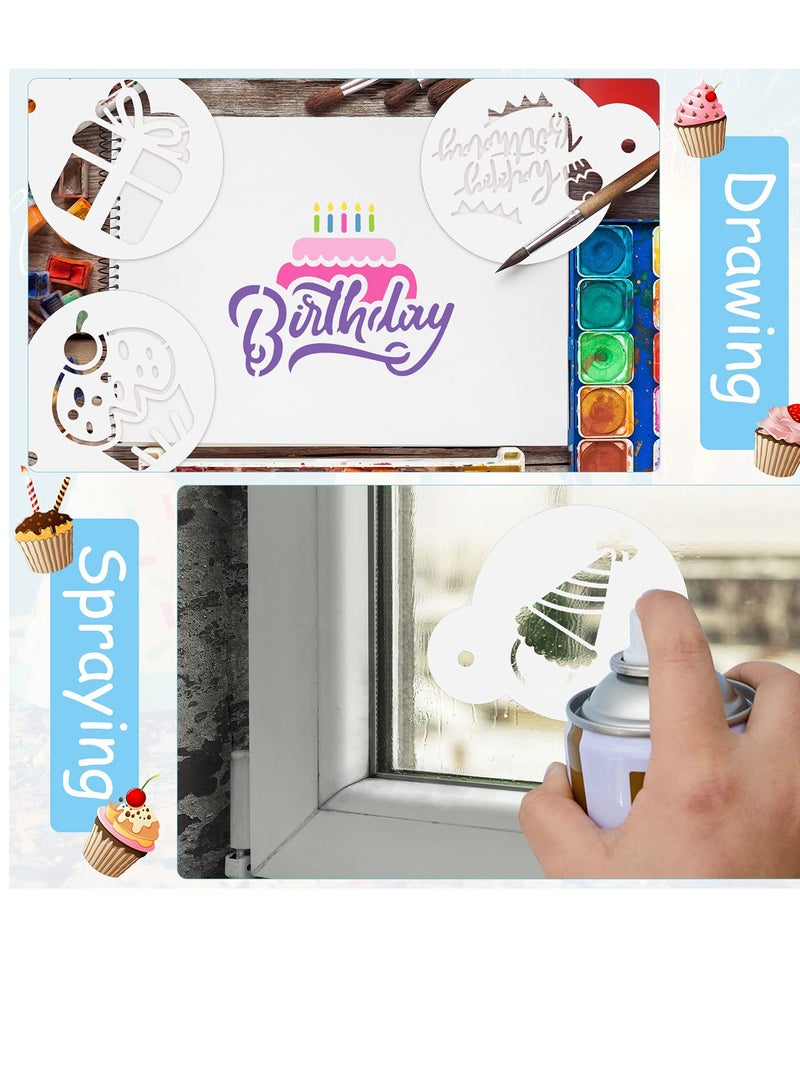 SYOSI قوالب استنسل قهوة لفن اللاتيه 20 قطعة استنسل عيد الميلاد قابلة لإعادة الاستخدام قوالب كعكة استنسل DIY قوالب استنسل بسكويت للرسم أدوات قوالب الخبز تزيين القهوة الحلوى - Image 4