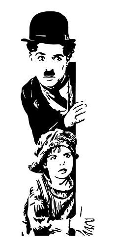 DivineDesigns Divine Designs™ PVC Vinyl Self-Adhesive Charlie Chaplin with Boys Wall Sticker for Living Room, Bedroom, Office Wall Decoration (33 X 11 INCH) Pack 1 - Image 4