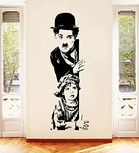 DivineDesigns Divine Designs™ PVC Vinyl Self-Adhesive Charlie Chaplin with Boys Wall Sticker for Living Room, Bedroom, Office Wall Decoration (33 X 11 INCH) Pack 1 - Image 2