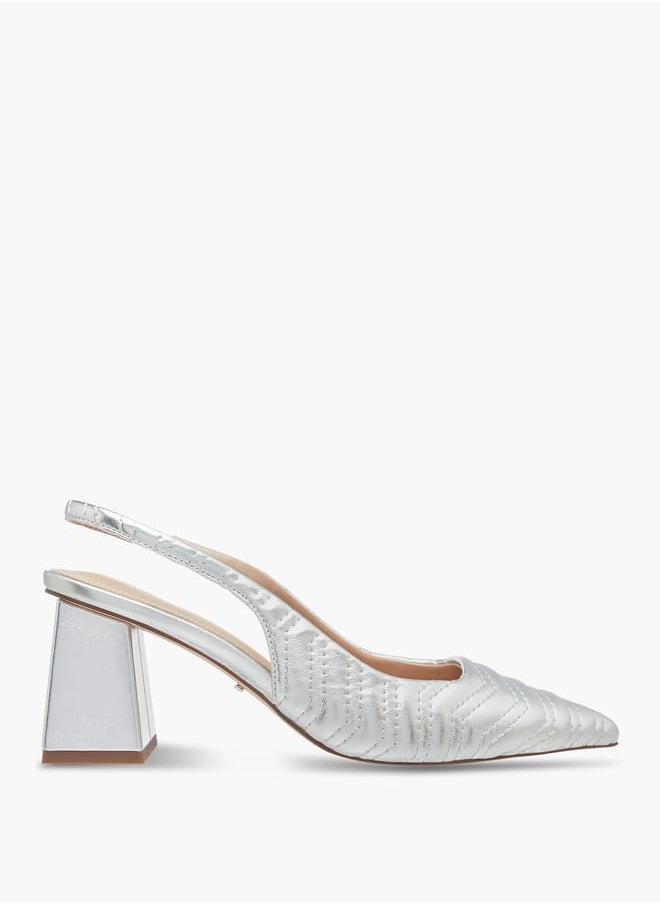 Paprika Women's Quilted Slingback Mules with Block Heel  - Image 3