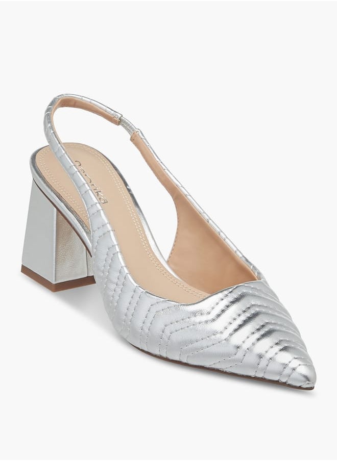 Paprika Women's Quilted Slingback Mules with Block Heel  - Image 2