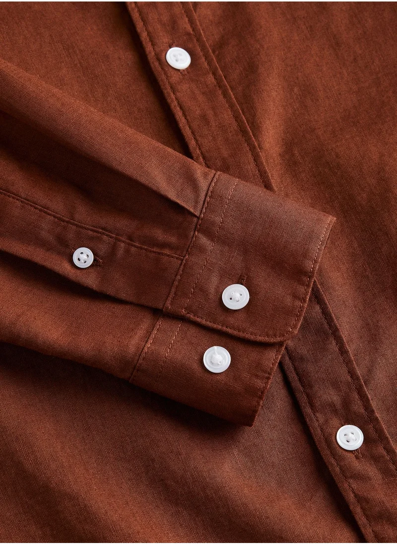 اتش اند ام Grandad Collar Regular Fit Shirt