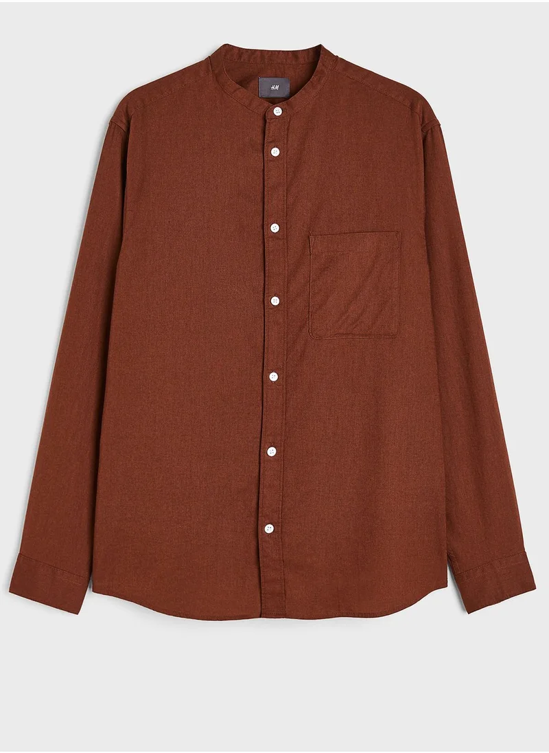 اتش اند ام Grandad Collar Regular Fit Shirt