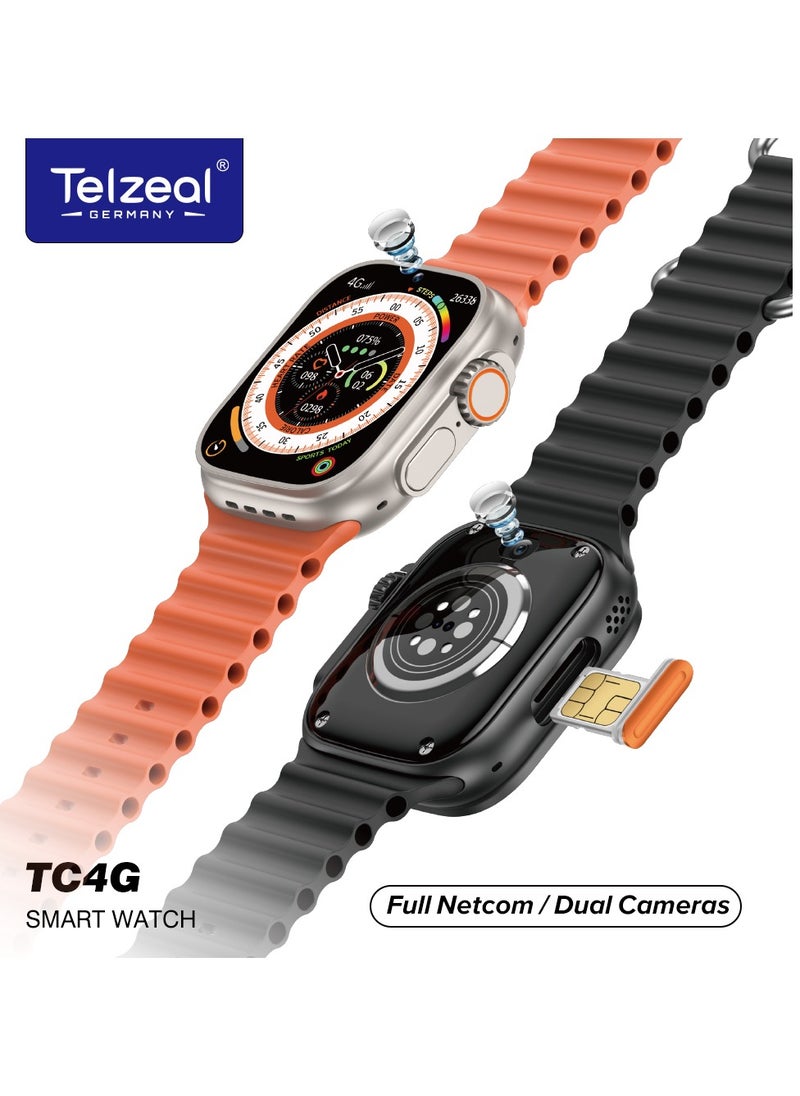 Telzeal - Telzeal TC4G Dual Camera 2.2 inch Full Display 4g Netcom with 3 Pairs Strap Compatible with iOS and Android Men's and Women's - Image 1