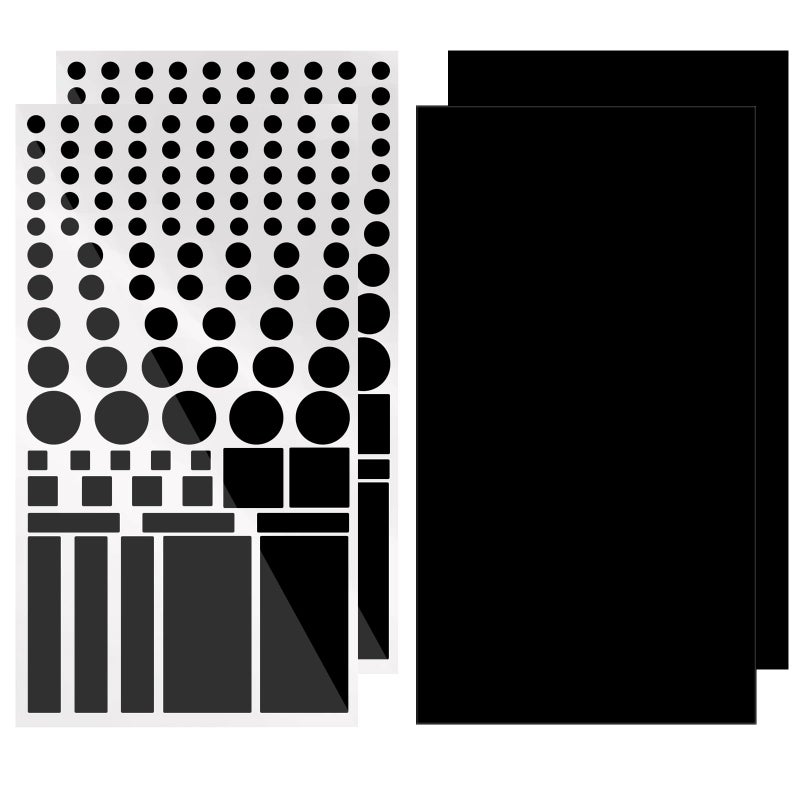 mmcrz ملصقات حجب الضوء LED mmcrz ملصقات حجب الضوء LED ملصقات تخفيف الضوء فلاتر LED أوراق تخفيف للراوترات تلفاز أغطية LED حجب الضوء أسود 4 ورقات