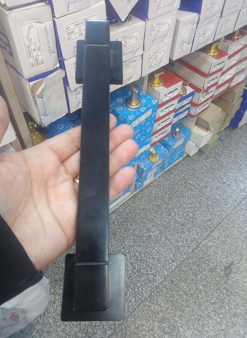 مقبض باب معدن عالي الجودة بلون اسود ماط - Image 2