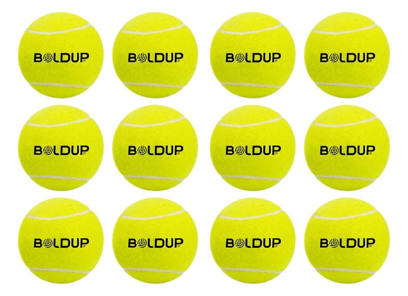 IFOLDUP ® Tennis Ball for Cricket: Soft Lightweight Balls Tournament Street Match Lawn Court Super Bounce—Sturdy and Durable Courts and Tournaments (Green) (COMBO12PC) - Image 1