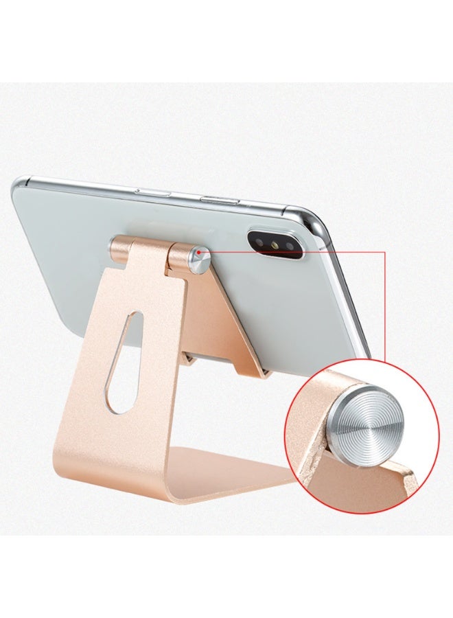 Desk Mobile Phone Tablet Holder Aluminum Adjustable Desktop Stand Cell Phone Holder,Gold - Image 3
