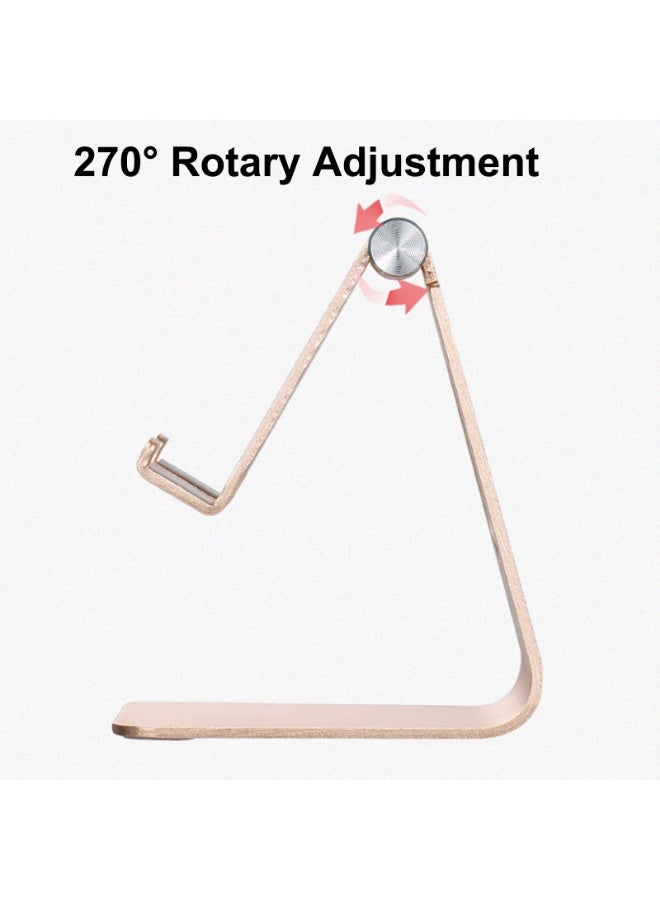 Desk Mobile Phone Tablet Holder Aluminum Adjustable Desktop Stand Cell Phone Holder,Gold - Image 4