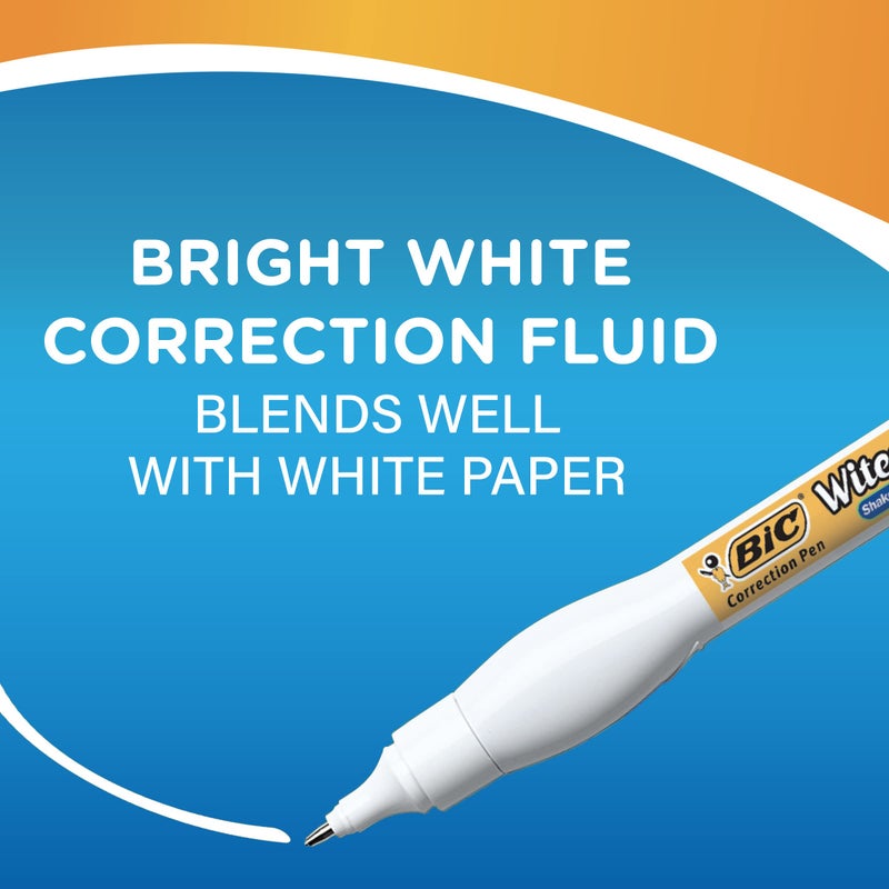 BIC Wite-Out Brand Shake 'n Squeeze Correction Pen, 8 ML Correction Fluid, 4-Count Pack of white Correction Pens, Fast, Clean and Easy to Use Pen Office or School Supplies - Image 5