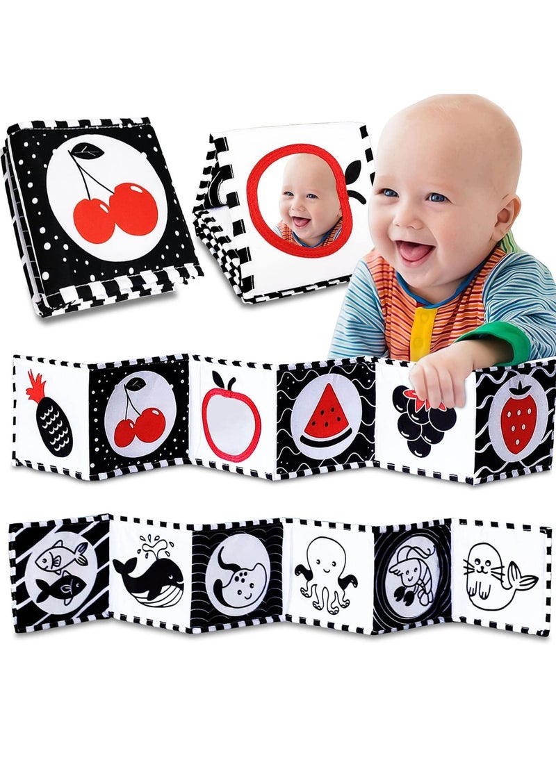 NIBEMINENT High Contrast Baby Toys For Newborn： Black And White Baby Toys Book 0-3 Months - Tummy Time Mirror For Infant 6 7 8 9 10 11 12 Months Developmental Toys Montessori Sensory Toys Baby Girls Boys Gift - Image 1