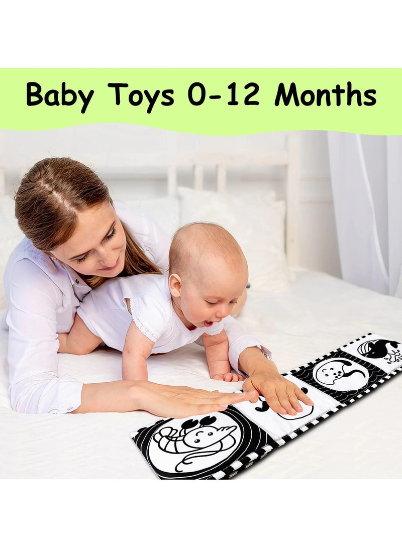 NIBEMINENT High Contrast Baby Toys For Newborn： Black And White Baby Toys Book 0-3 Months - Tummy Time Mirror For Infant 6 7 8 9 10 11 12 Months Developmental Toys Montessori Sensory Toys Baby Girls Boys Gift - Image 4
