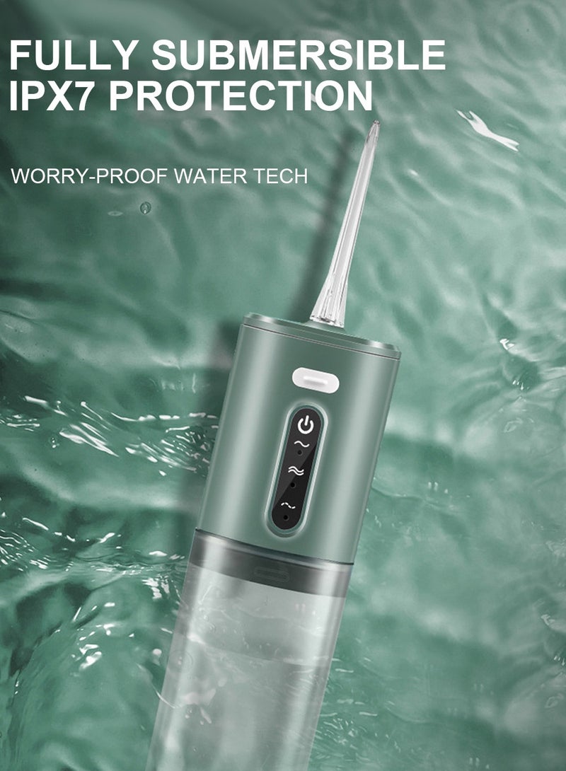 LaPalo Water Dental Flosser Teeth Pick:Portable Cordless Rechargeable Water Flossers for Teeth Cleaning - Waterproof Aqua Flosser, Portable Oral Irrigator for Dental Cleaning with 5 Jet Tips – Braces Home Travel - Image 4