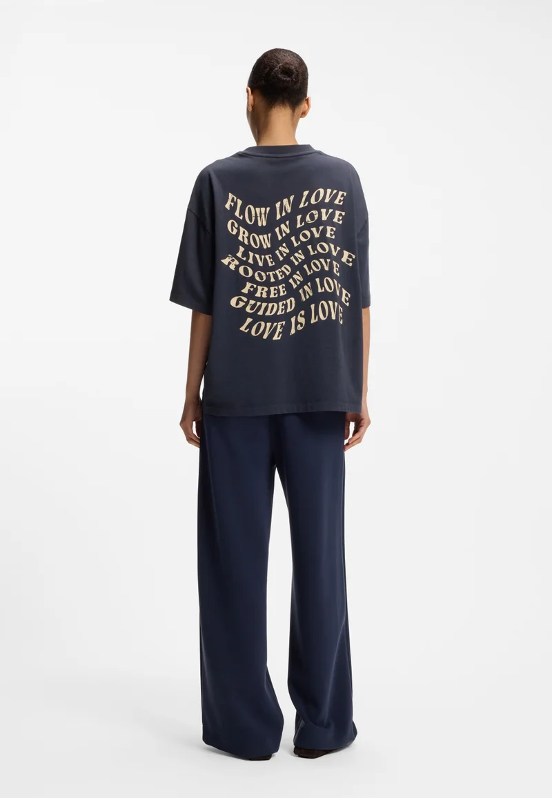 BOSS Cotton-jersey T-shirt with slogan artwork