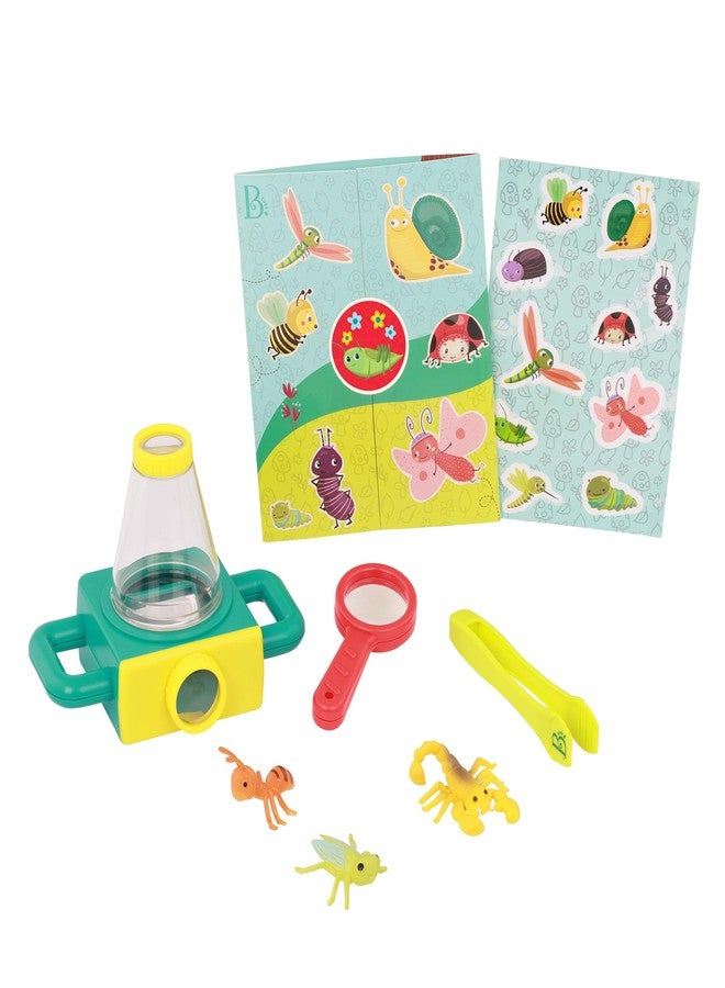 B. toys - 9 Pieces Toy Microscope Set with Sticker Book, Magnifying Glass & Tweezers, Includes 4 Toy Bugs for Little Explorers, STEM Learning, Educational Toys for Kids 4+ Years - Image 1