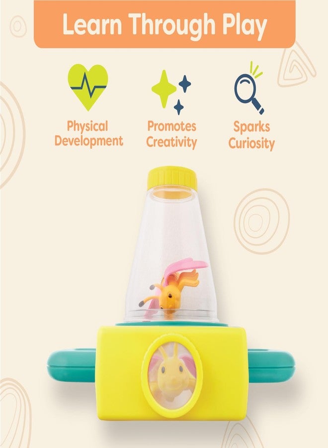 B. toys - 9 Pieces Toy Microscope Set with Sticker Book, Magnifying Glass & Tweezers, Includes 4 Toy Bugs for Little Explorers, STEM Learning, Educational Toys for Kids 4+ Years - Image 3