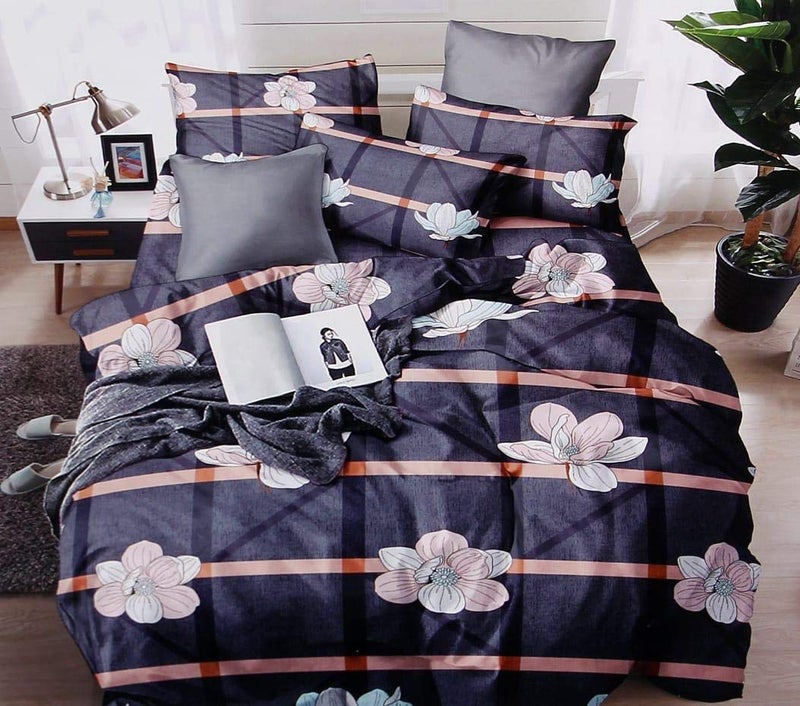BhaiJi Bedsheet 180 TC Poly Cotton Bed Sheet for Double Bed with 2 Pillow Covers (B) - Image 3