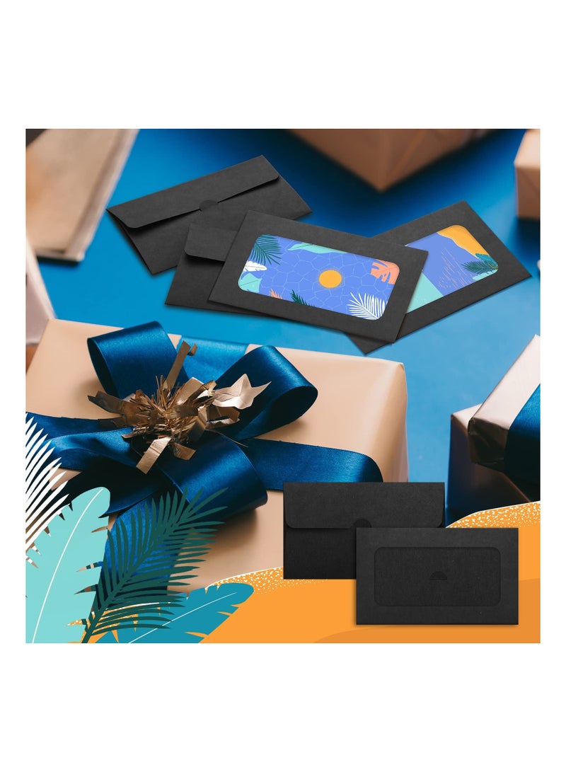 60 Pack Window Gift Card Envelopes Gift Card Sleeves Blank Holders for Greeting Mailing Envelopes Black - Image 3
