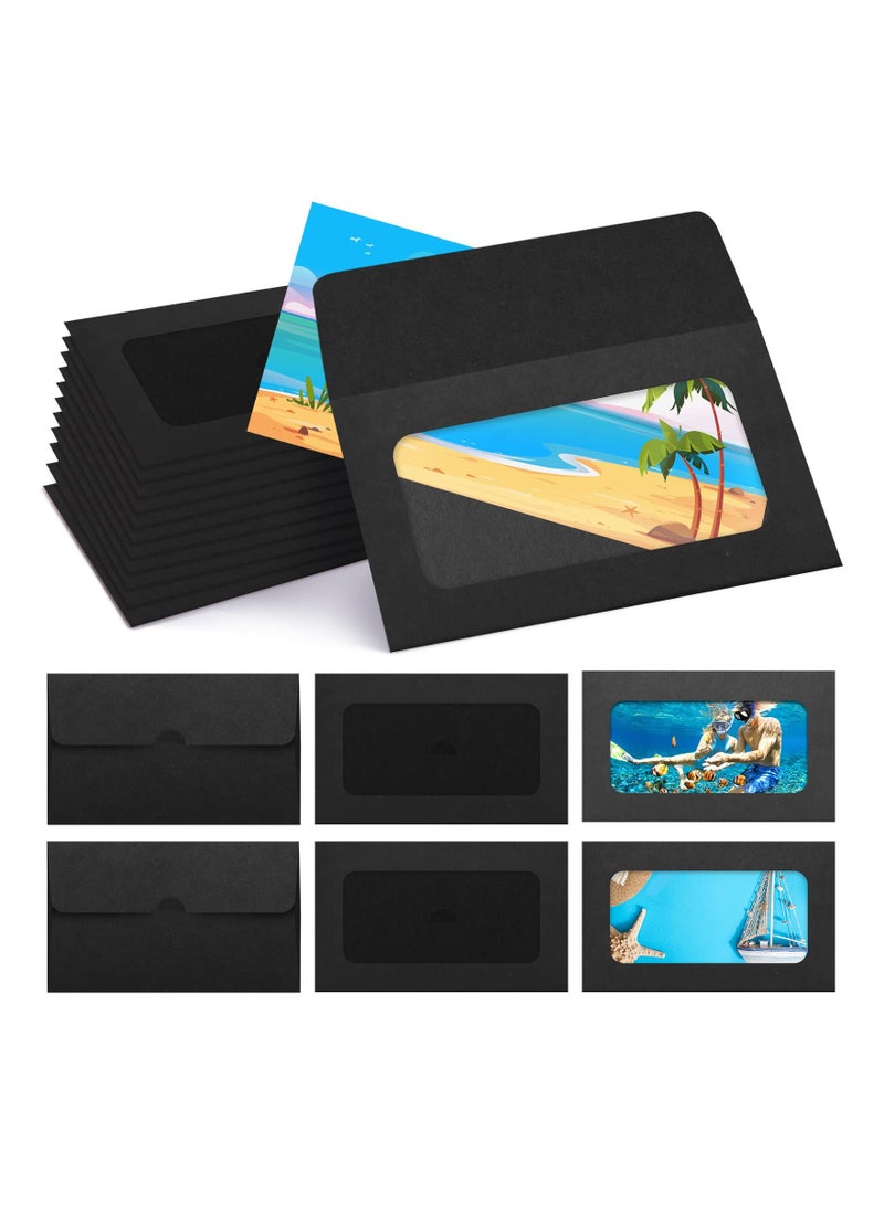 60 Pack Window Gift Card Envelopes Gift Card Sleeves Blank Holders for Greeting Mailing Envelopes Black - Image 1