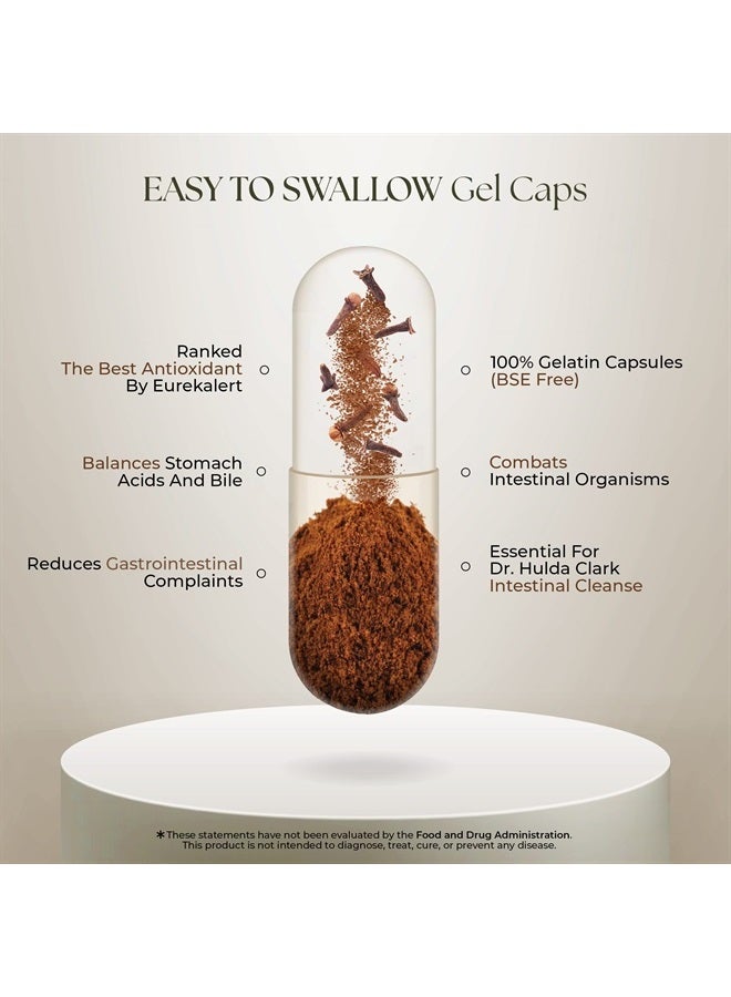 Dr Clark Store Dr Clark Cloves Healthcare Supplement - Natural Digestive Health, 500 mg, 100 Pure Gelatin Capsules - Image 5