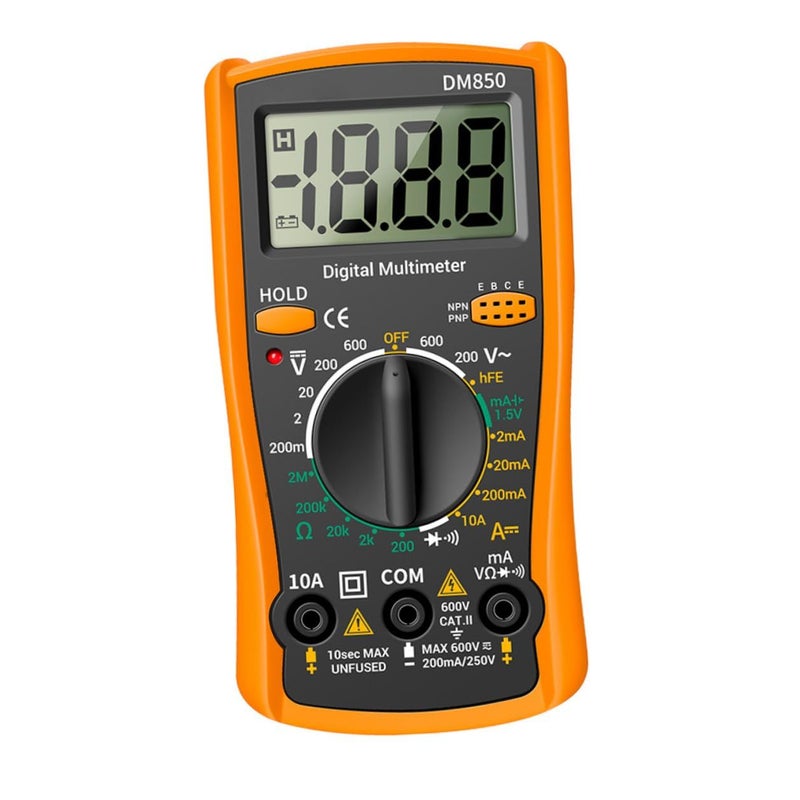 Auto Ranging Digital Multimeter Voltage Current Diode Tester Yellow - Image 2