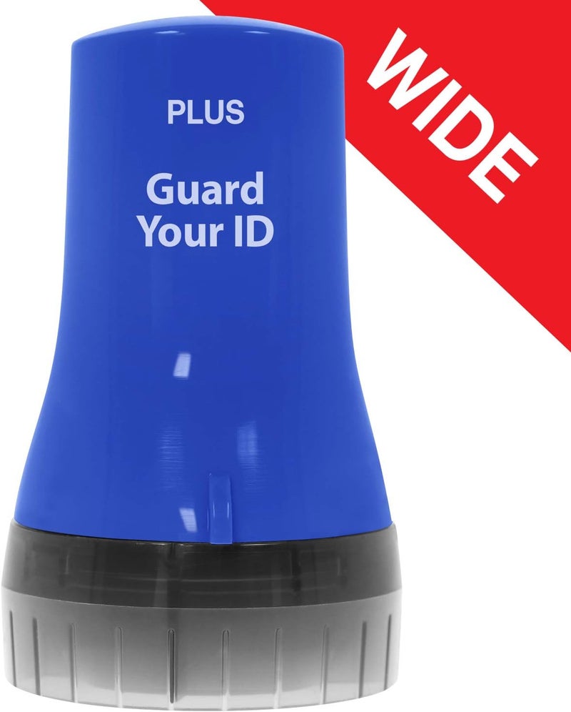 Plus Guard Your ID Advanced Wide Roller Identity Theft Prevention Security Stamp, Navy Blue, 70109 - Image 1