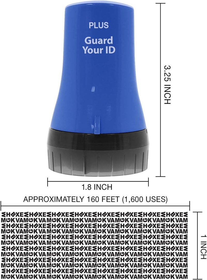 Plus Guard Your ID Advanced Wide Roller Identity Theft Prevention Security Stamp, Navy Blue, 70109 - Image 5