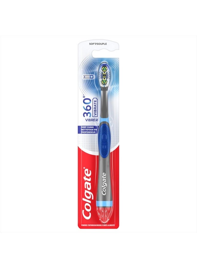 Colgate فرشاة أسنان تعمل بالبطارية 360 تهتز لتنظيف عميق، فرشاة أسنان قابلة للتخلص مع بطارية AAA واحدة مرفقة، تنظيف كامل للفم، عبوة واحدة - Image 1