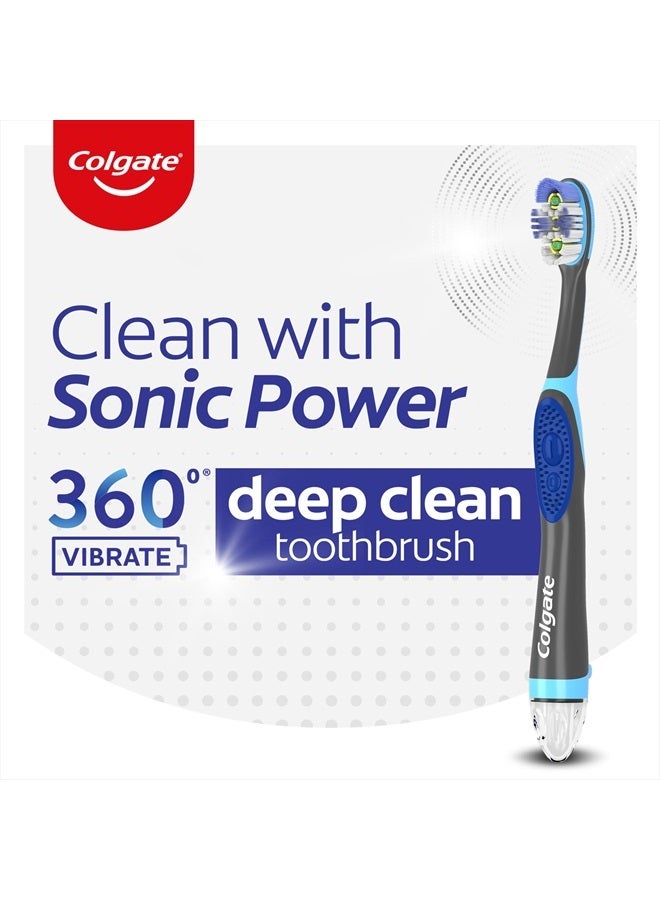 Colgate فرشاة أسنان تعمل بالبطارية 360 تهتز لتنظيف عميق، فرشاة أسنان قابلة للتخلص مع بطارية AAA واحدة مرفقة، تنظيف كامل للفم، عبوة واحدة - Image 3