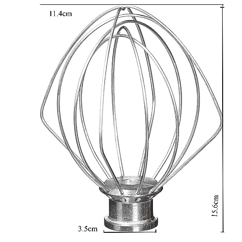 TIZZE 6-Wire Whip Attachment Fits KitchenAid Tilt-Head Stand Mixer Replace K45WW, Stainless Steel, Egg Heavy Cream Beater, Cakes Mayonnaise Whisk - Image 3