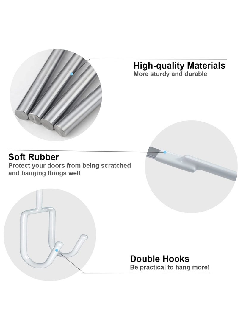 Over The Door Hooks - 4 Packs Heavy-Duty Hangers, Soft Rubber Surface Prevent Scratches, Over Door Hooks for Hanging Clothes, Coats, Robes, Hats, Towels (White) - Image 5