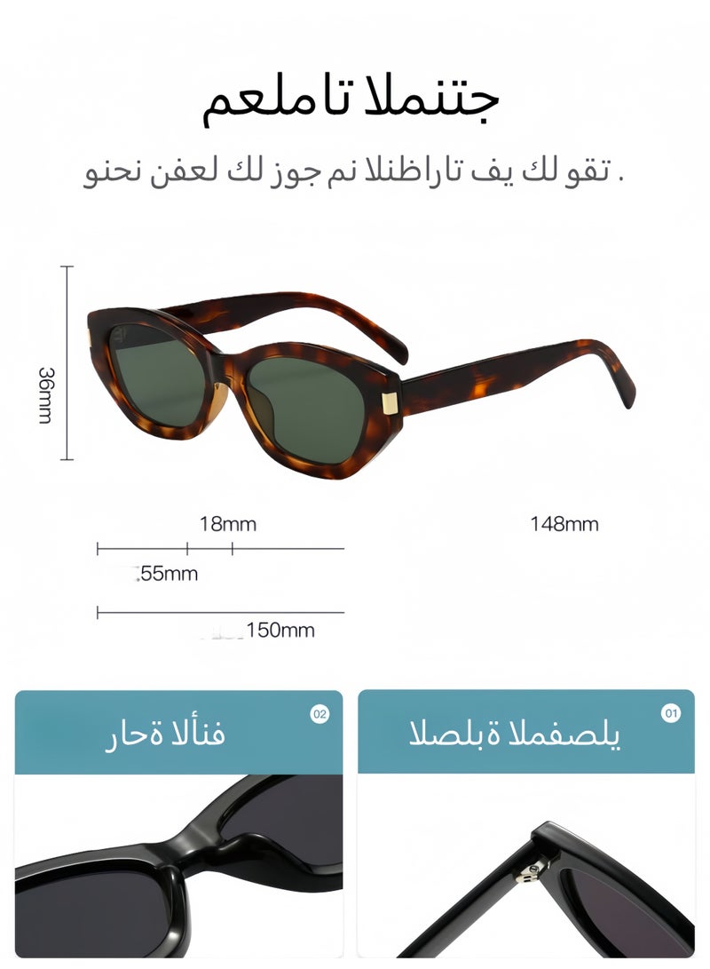 نظارات شمسية عصرية مستقطبة UV400 للمرأة ، نظارات شمسية للقيادة للسيارة ، نظارات شمسية ريترو للمرأة ، التسوق ، القيادة في الصحراء ، السفر على الشاطئ - Image 3