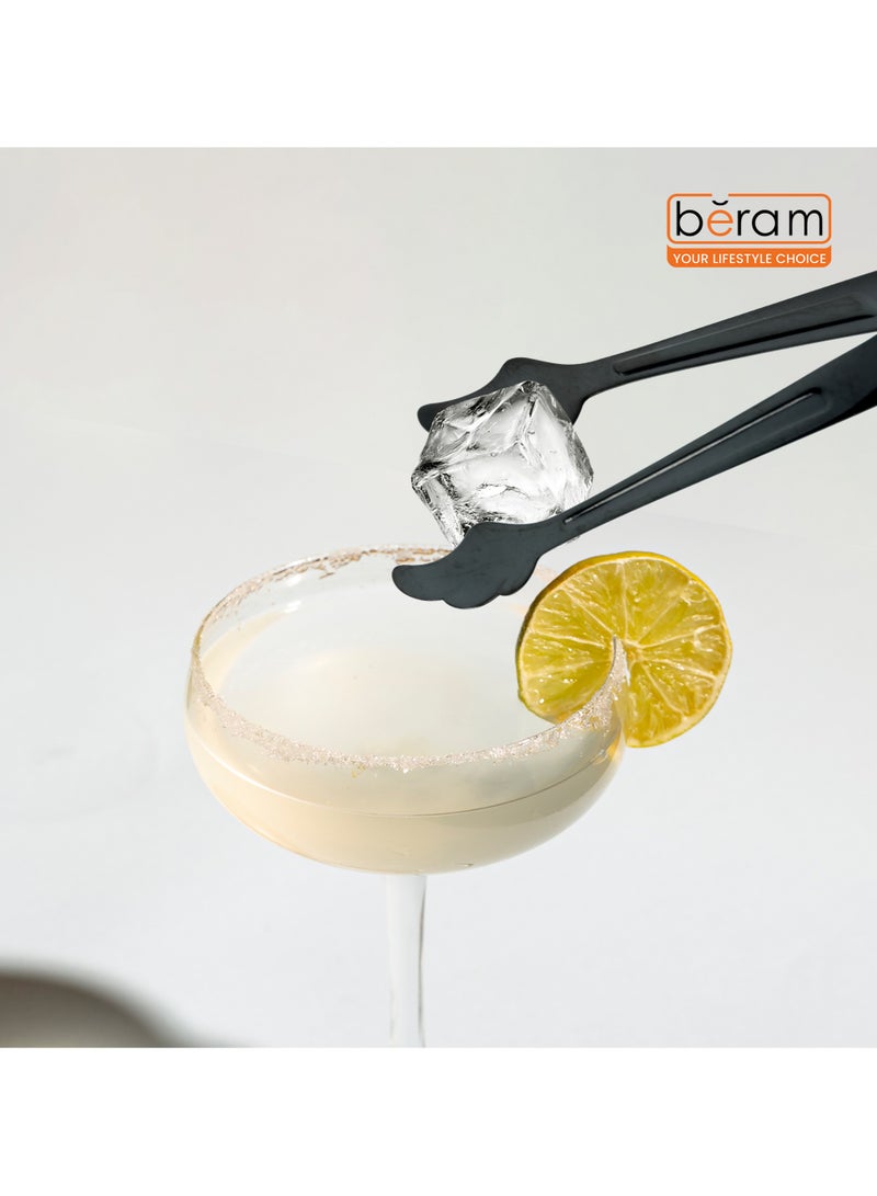 بيرام ملقط سكر بيرام، تصميم رأس صدفة ورقية، فولاذ مقاوم للصدأ 304 ممتاز، ملقط ثلج صغير، ملقط مطبخ، ملقط للاستخدام اليومي، ملقط خبز (4، أسود) - Image 4